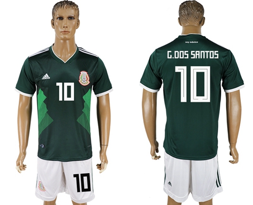 Mexico #10 G.Dos Santos Green Home Soccer Country Jersey - Click Image to Close